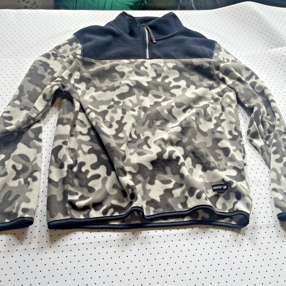 Canada Weather Gear Three Quarter Zip Fleece Pullover Camouflage Mens Large‎